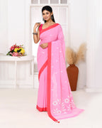 Piyari Fashion Women's Pink Cotton Handloom Jamdani Saree With Blouse - Distacart