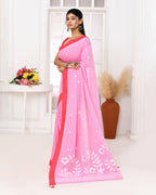 Piyari Fashion Women's Pink Cotton Handloom Jamdani Saree With Blouse - Distacart