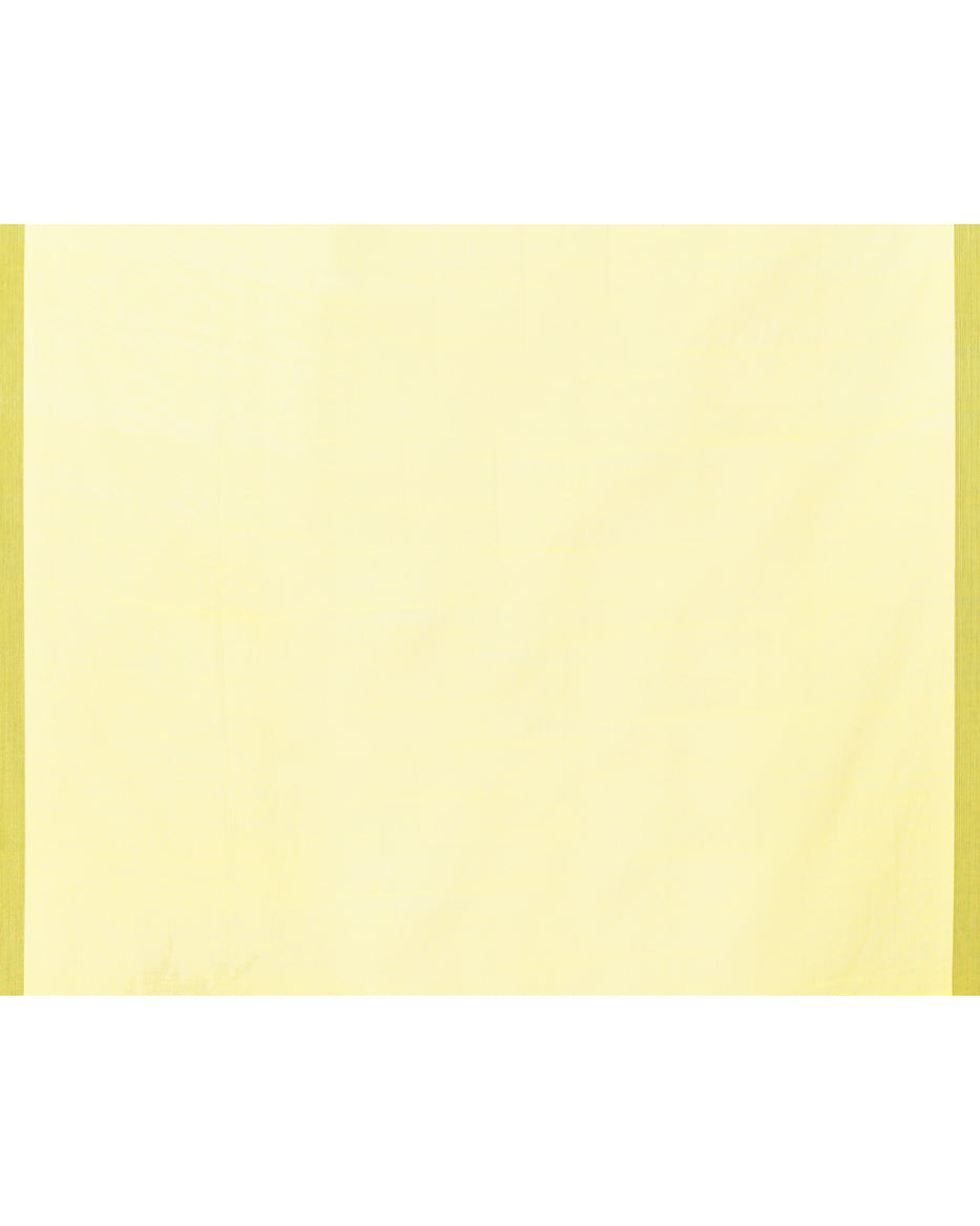 Piyari Fashion Women's Light Lemon Yellow Cotton Handloom Jamdani Saree With Blouse - Distacart
