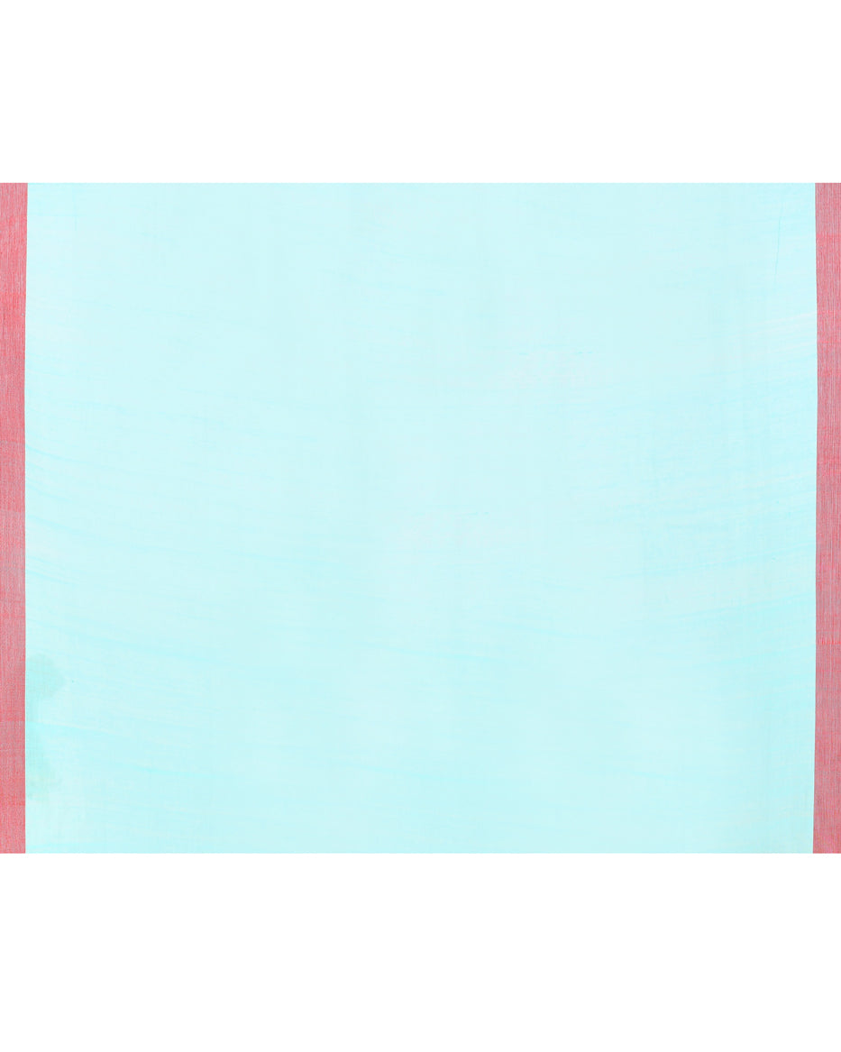 Piyari Fashion Women's Light Sky Blue Cotton Handloom Jamdani Saree With Blouse - Distacart