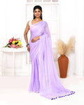 Piyari Fashion Lavender Mulmul Cotton Saree With Tassels - Distacart