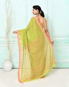Piyari Fashion Women's Olive Cotton Handloom Jamdani Saree With Blouse - Distacart