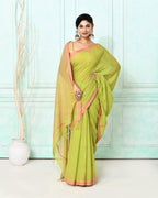 Piyari Fashion Women's Olive Cotton Handloom Jamdani Saree With Blouse - Distacart