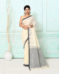 Piyari Fashion Women's Off White Cotton Handloom Jamdani Saree With Blouse - Distacart