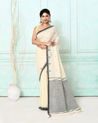 Piyari Fashion Women's Off White Cotton Handloom Jamdani Saree With Blouse - Distacart