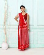 Piyari Fashion Women's Red Cotton Handloom Jamdani Saree With Blouse - Distacart