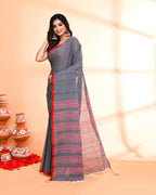 Piyari Fashion Women`s Grey Hand Work Cotton Saree With Blouse - Distacart