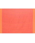 Piyari Fashion Orange Border Rani Pink Cotton Saree With Tassels - Distacart