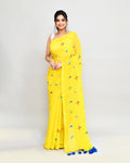 Piyari Fashion Women's Lemon Exclusive Embroidery Saree With Tassels - Distacart