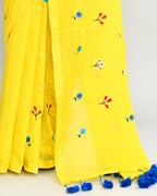 Piyari Fashion Women's Lemon Exclusive Embroidery Saree With Tassels - Distacart