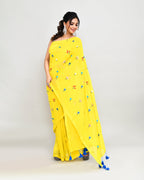 Piyari Fashion Women's Lemon Exclusive Embroidery Saree With Tassels - Distacart