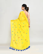 Piyari Fashion Women's Lemon Exclusive Embroidery Saree With Tassels - Distacart