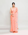 Piyari Fashion Women's Salmon Exclusive Embroidery Saree With Tassels - Distacart