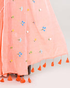 Piyari Fashion Women's Salmon Exclusive Embroidery Saree With Tassels - Distacart