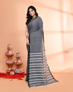 Piyari Fashion Women`s Grey Hand Work Cotton Saree With Blouse - Distacart
