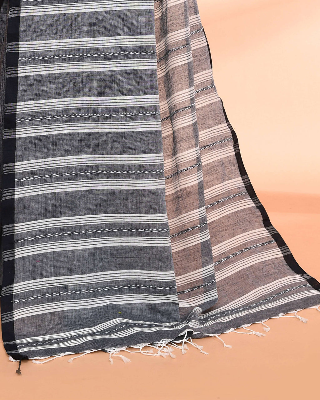 Piyari Fashion Women`s Grey Hand Work Cotton Saree With Blouse - Distacart
