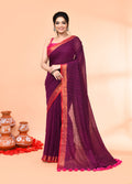 Piyari Fashion Women`s Cotton Handloom Magenta Sequin Saree With Blouse - Distacart