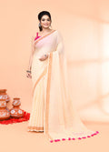 Piyari Fashion Women`s Cotton Handloom Light Tan Sequin Saree With Blouse - Distacart