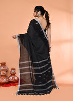 Piyari Fashion Women`s Black Mul Cotton Handloom Jamdani Saree With Blouse - Distacart