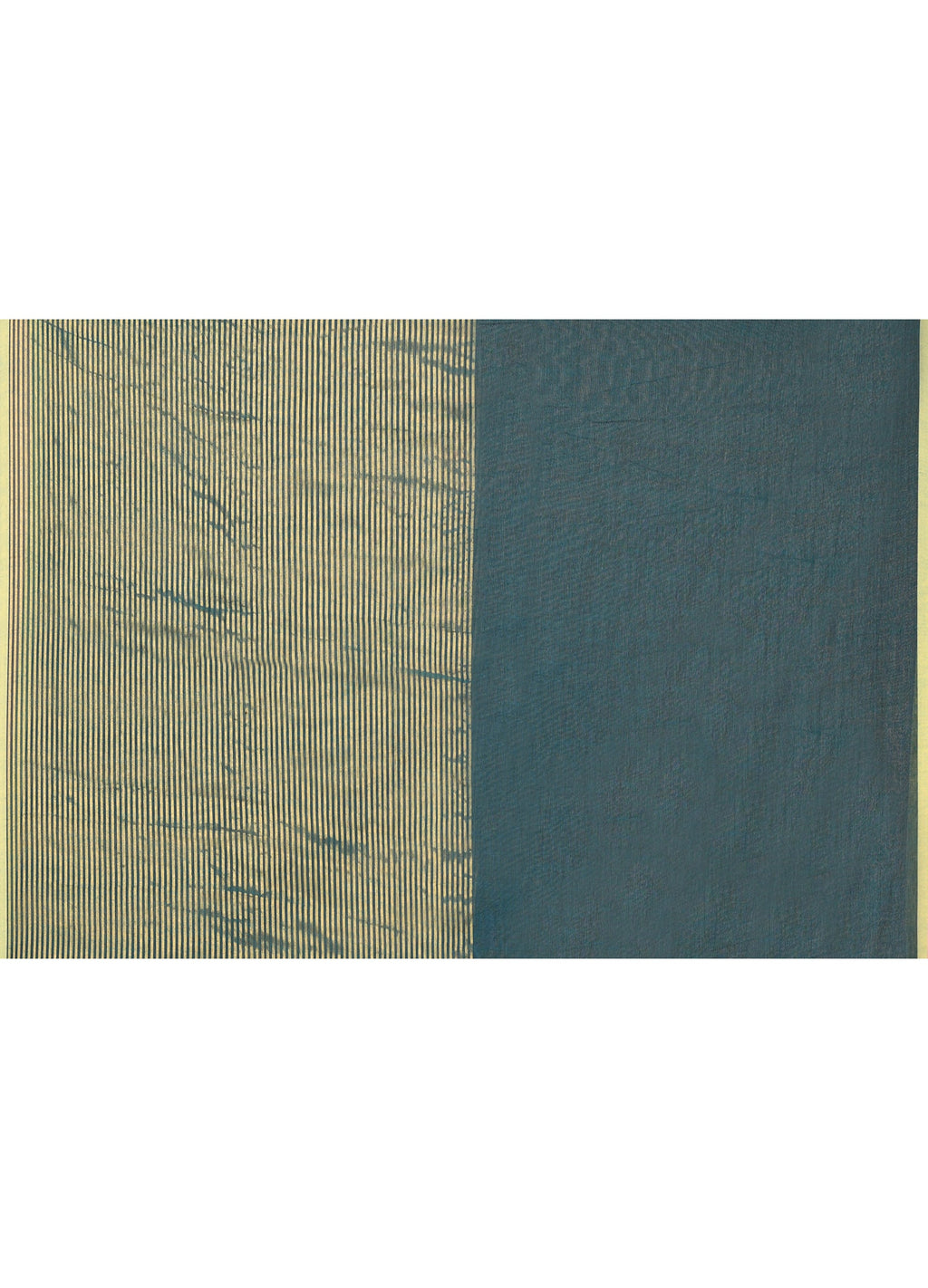 Piyari Fashion Women`s Teal Cotton Handloom Saree With Gold Zari Stripes - Distacart