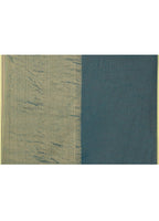 Piyari Fashion Women`s Teal Cotton Handloom Saree With Gold Zari Stripes - Distacart