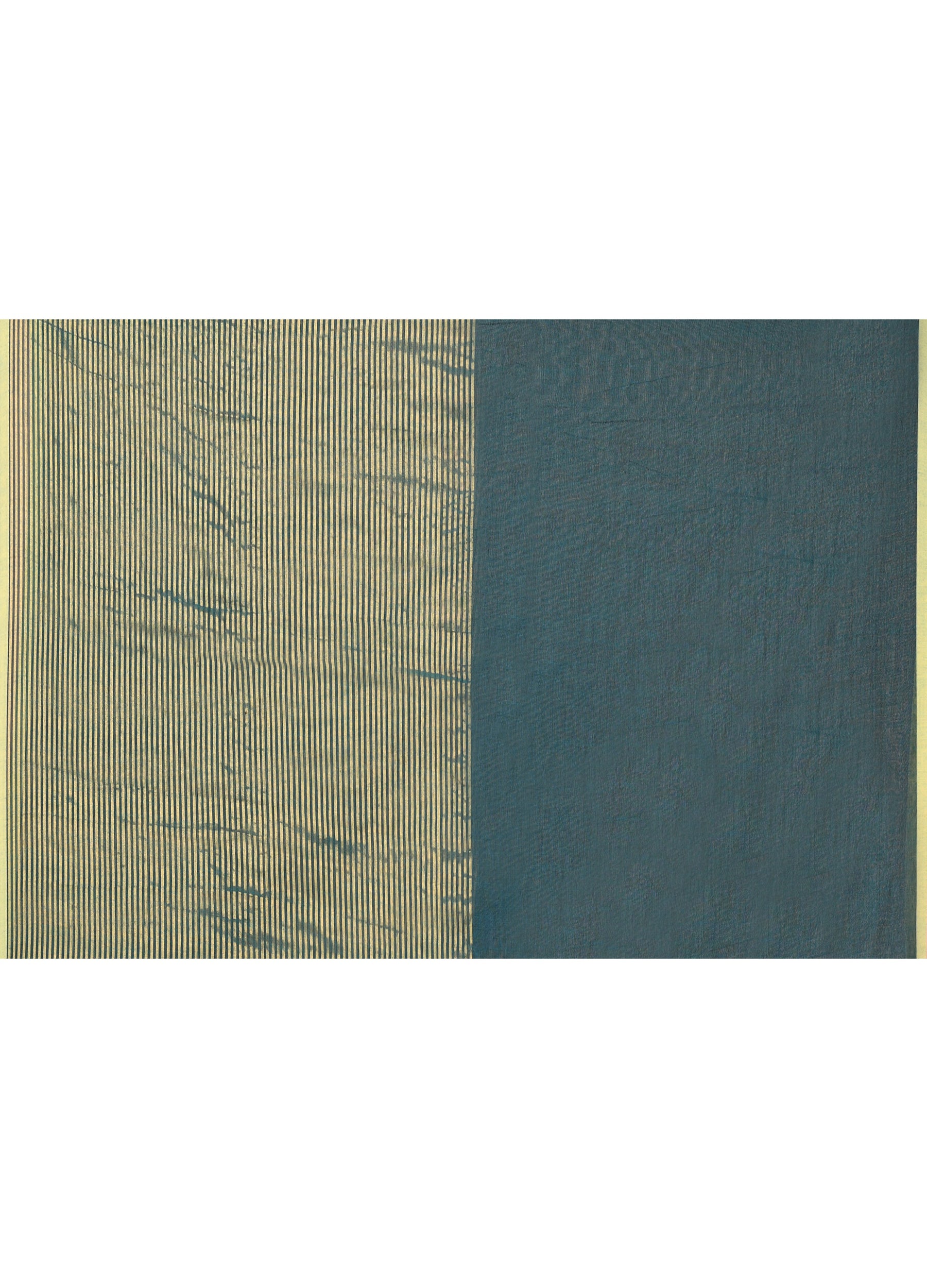 Piyari Fashion Women`s Teal Cotton Handloom Saree With Gold Zari Stripes - Distacart