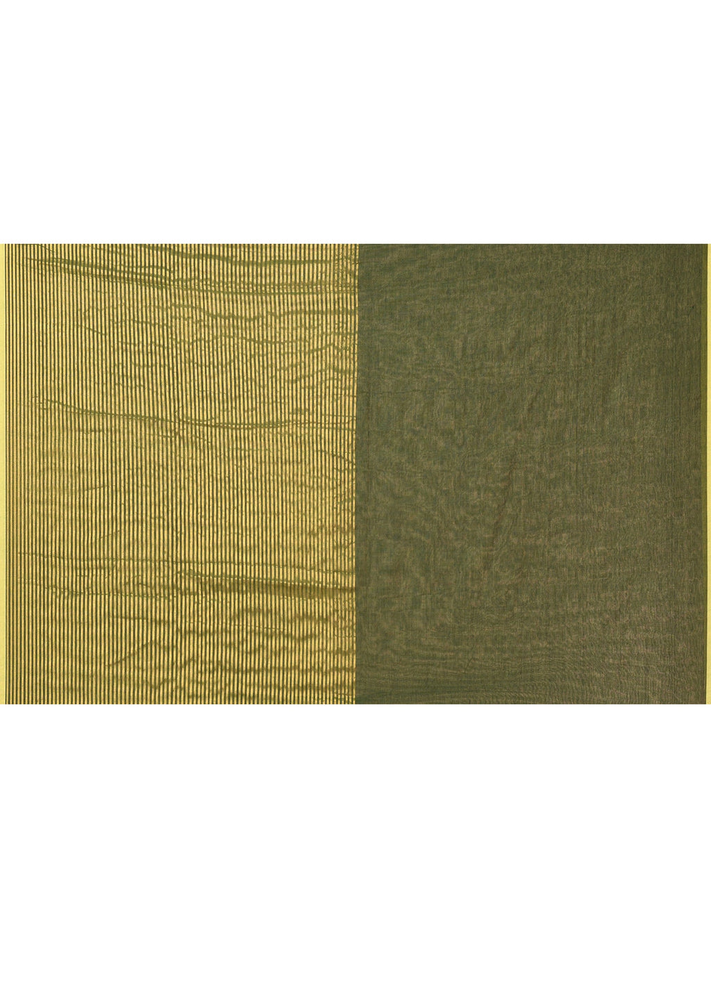 Piyari Fashion Women`s Dark Green Cotton Handloom Saree With Gold Zari Stripes - Distacart