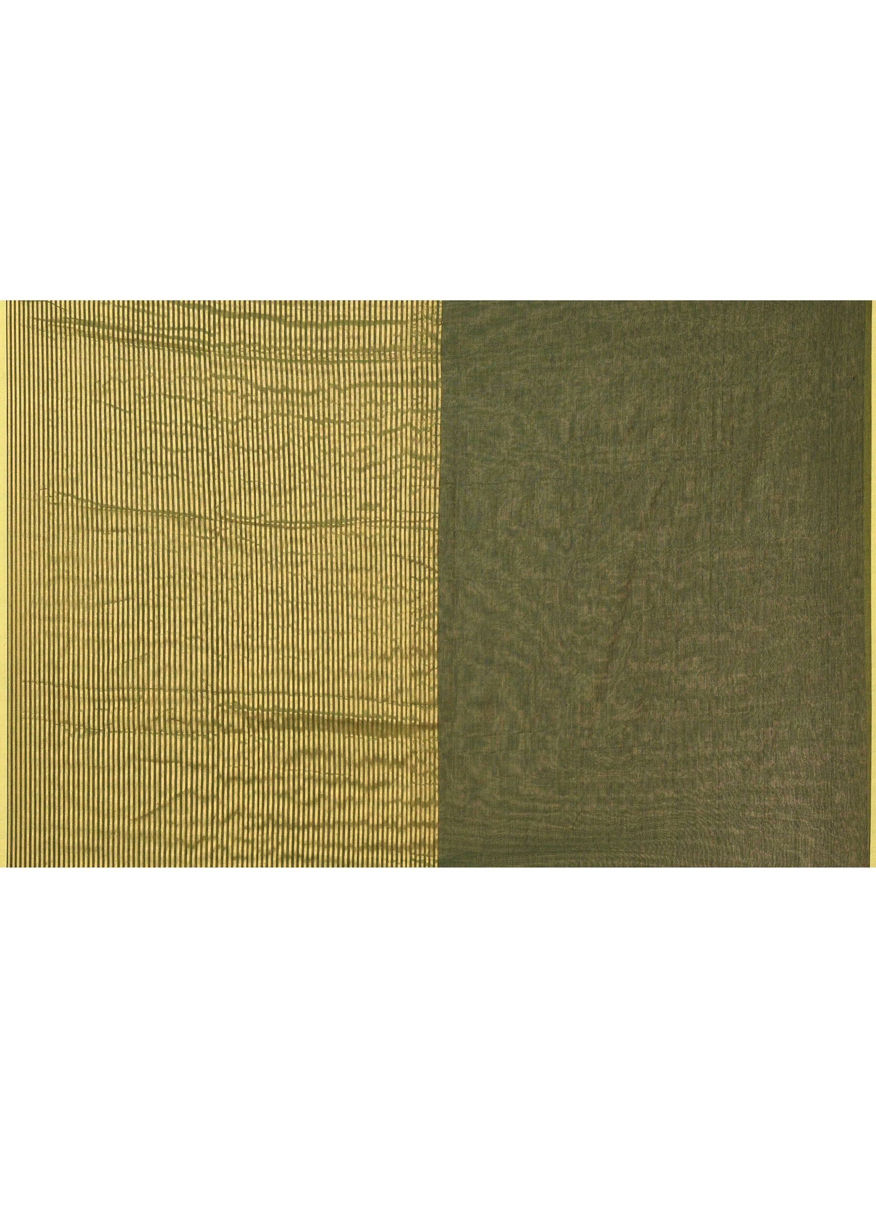 Piyari Fashion Women`s Dark Green Cotton Handloom Saree With Gold Zari Stripes - Distacart