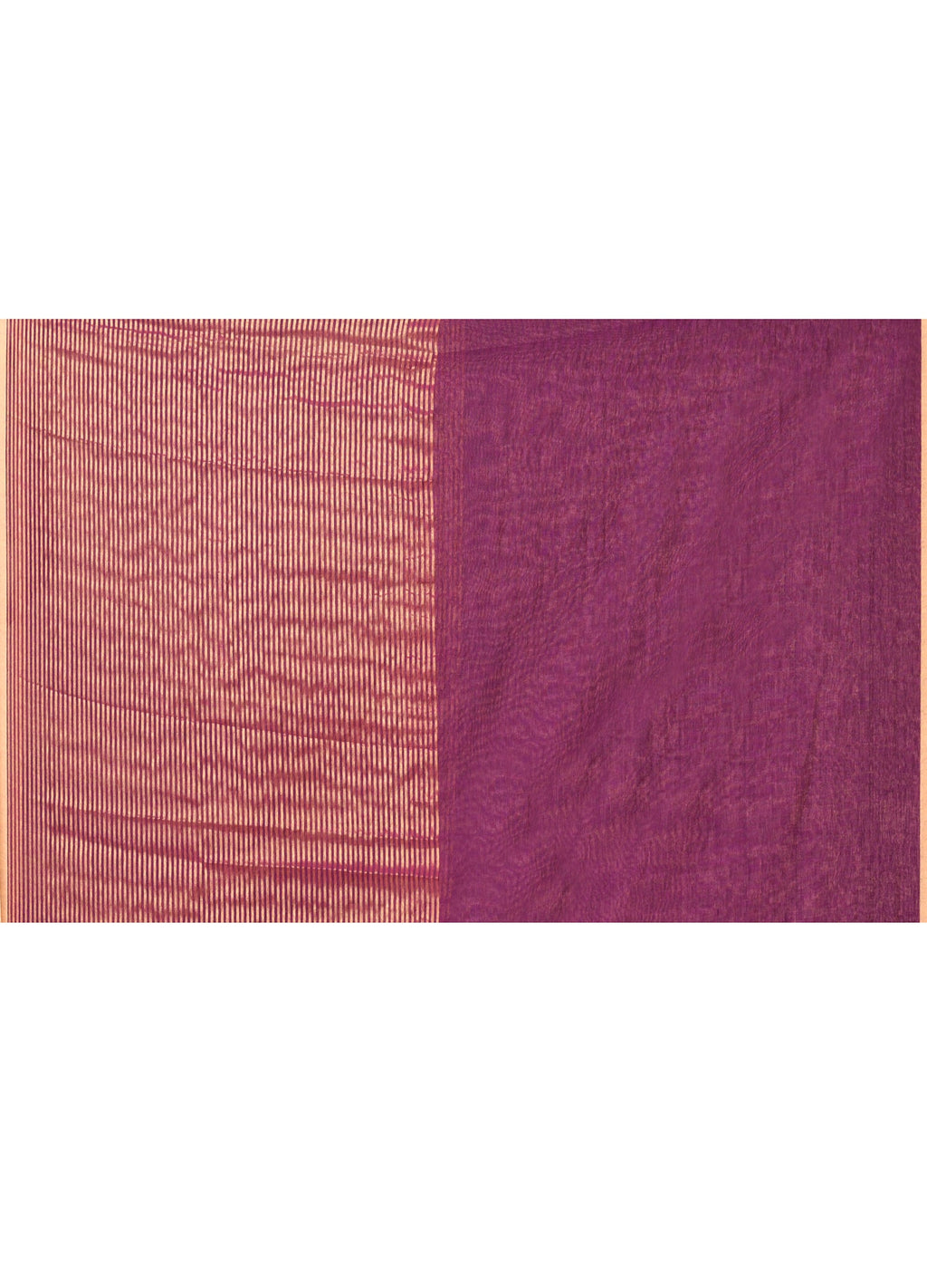 Piyari Fashion Women`s Magenta Cotton Handloom Saree With Gold Zari Stripes - Distacart