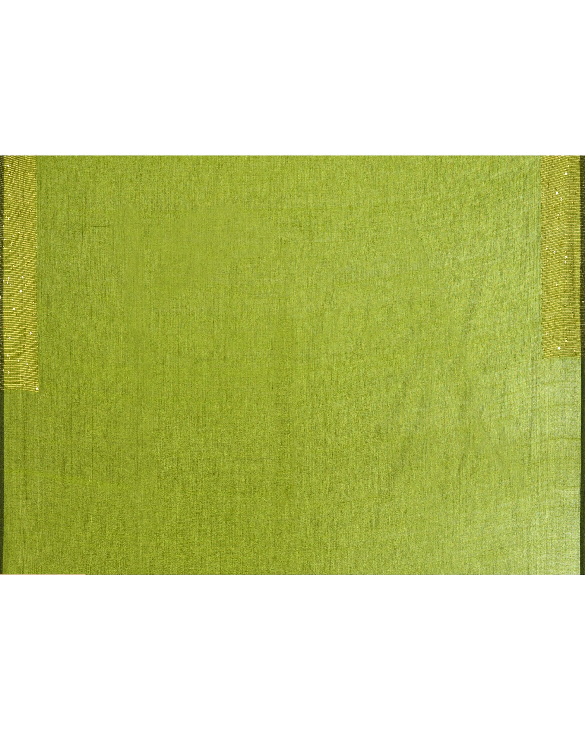 Piyari Fashion Women's Apple Green Embellished Sequined Cotton Saree - Distacart