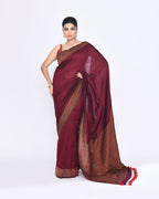 Piyari Fashion Women's Maroon Embellished Sequined Cotton Saree - Distacart