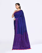 Piyari Fashion Women's Blue Embellished Sequined Cotton Saree - Distacart