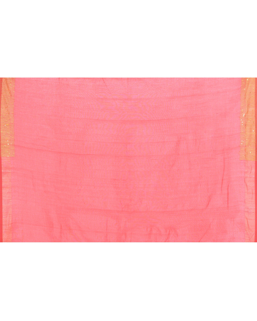 Piyari Fashion Women's Tomato Red Embellished Sequined Cotton Saree - Distacart