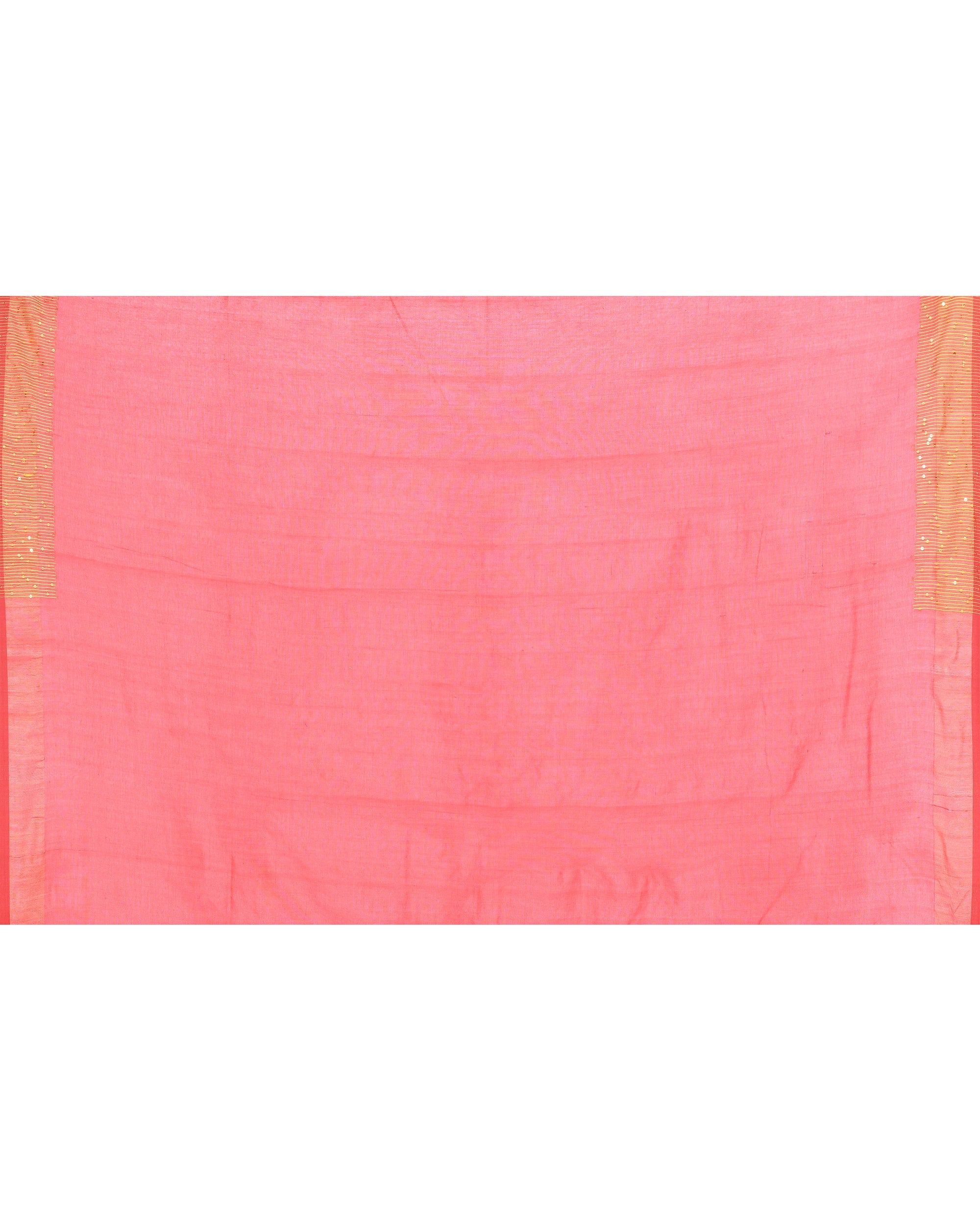 Piyari Fashion Women's Tomato Red Embellished Sequined Cotton Saree - Distacart