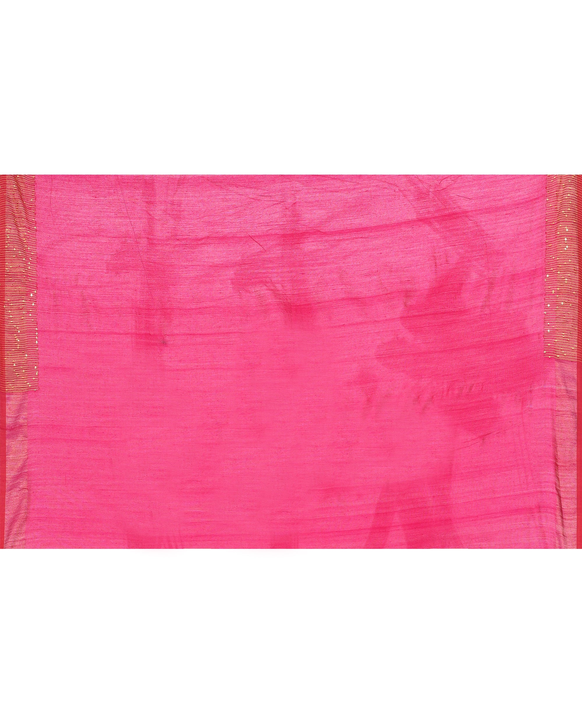 Piyari Fashion Women's Rani Pink Embellished Sequined Cotton Saree - Distacart