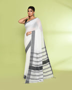 Piyari Fashion Women's White Embellished Cotton Saree - Distacart