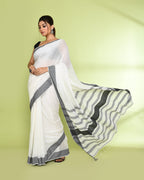 Piyari Fashion Women's White Embellished Cotton Saree - Distacart
