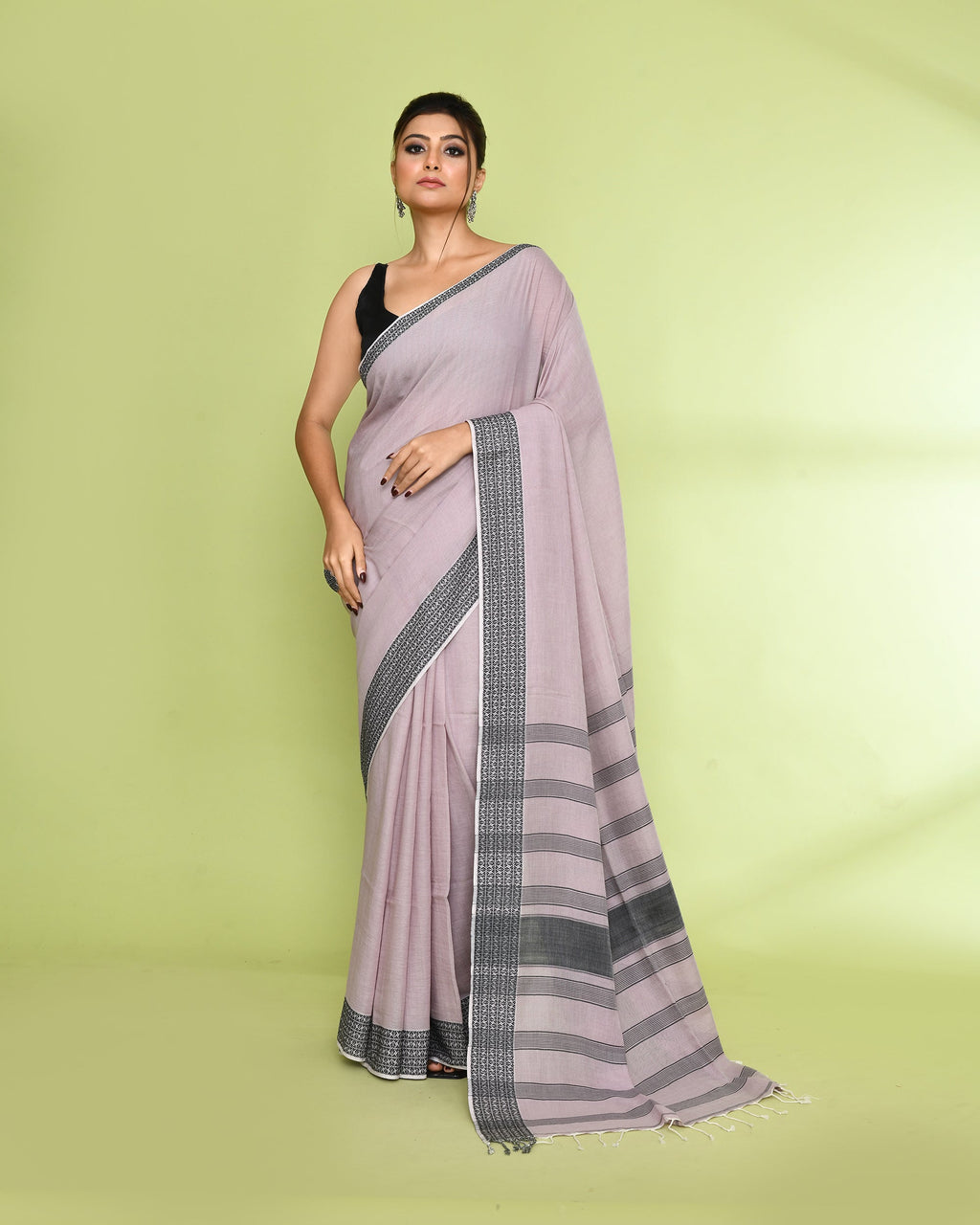 Piyari Fashion Women's Alabaster Embellished Sequined Cotton Saree - Distacart