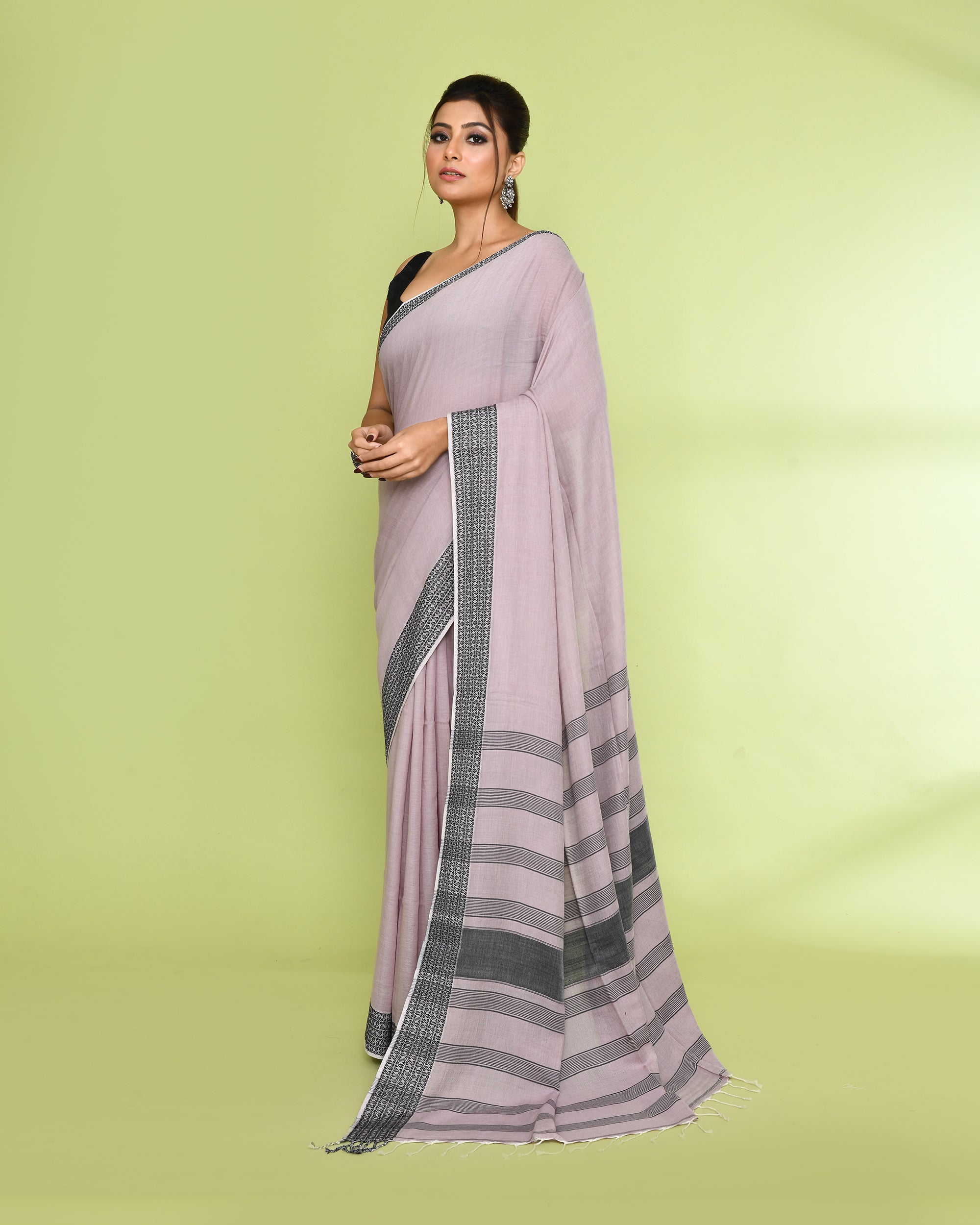 Piyari Fashion Women's Alabaster Embellished Sequined Cotton Saree - Distacart