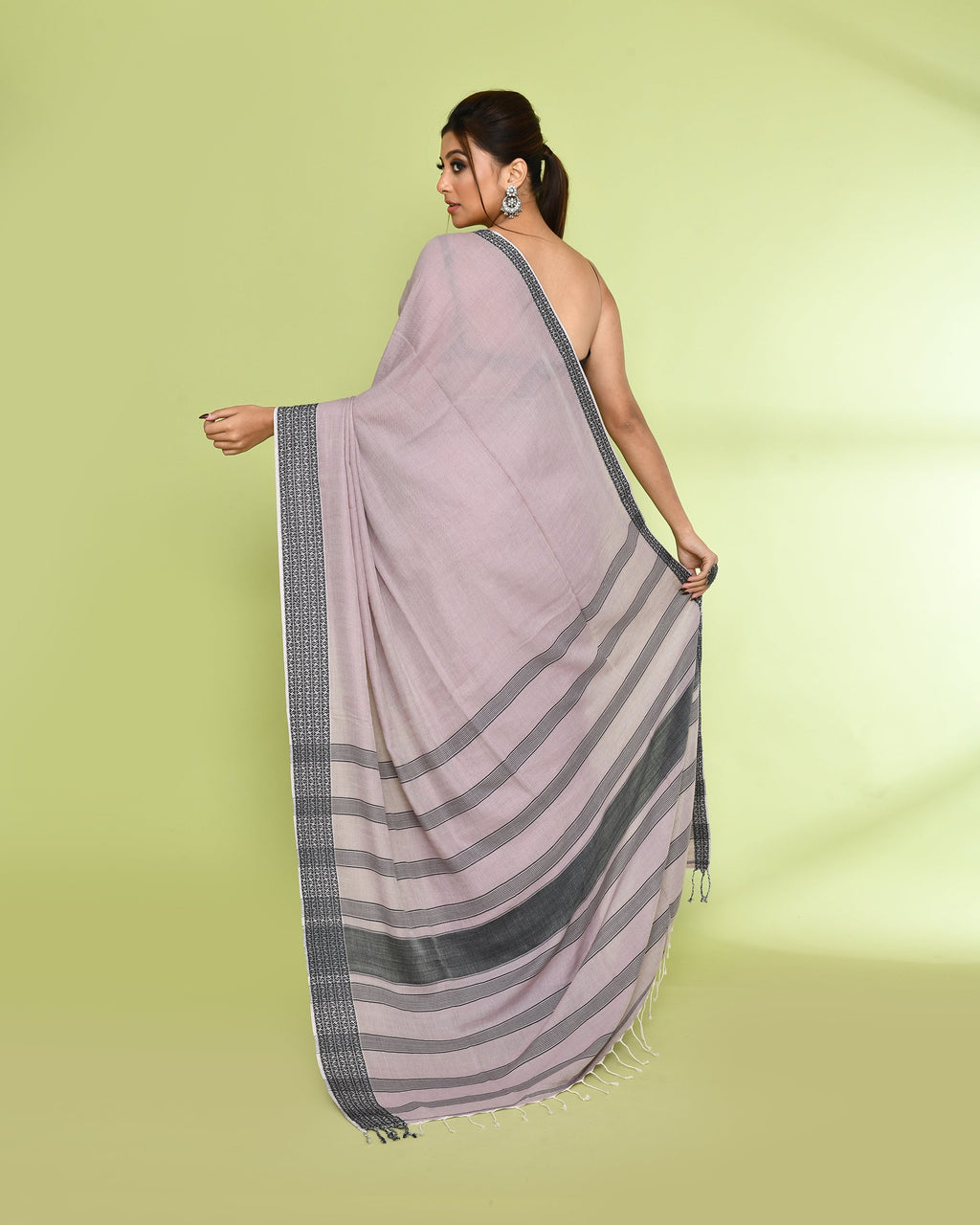 Piyari Fashion Women's Alabaster Embellished Sequined Cotton Saree - Distacart