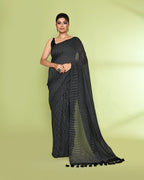 Piyari Fashion Women's Black Embellished Checked Cotton Saree - Distacart