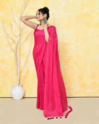 Piyari Fashion Women's Pink Sequin Work Soft Pure Cotton Saree With Blouse Piece - Distacart
