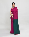 Piyari Fashion Handspun Cotton Rani Pink Handloom Saree With Blouse - Distacart