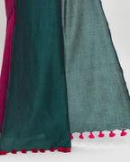 Piyari Fashion Handspun Cotton Rani Pink Handloom Saree With Blouse - Distacart