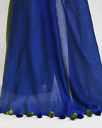 Piyari Fashion Handspun Cotton Moss Green Handloom Saree With Blouse - Distacart