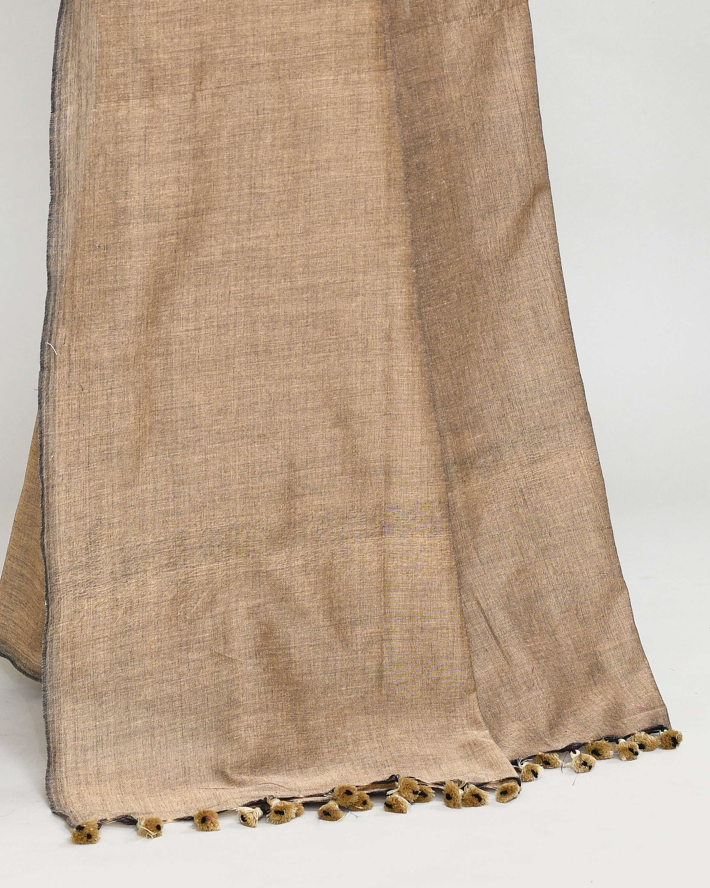 Piyari Fashion Handspun Cotton Beige Handloom Saree With Blouse - Distacart