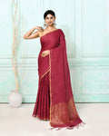 Piyari Fashion Women's Maroon Handloom Linen Sequin Saree With Blouse - Distacart