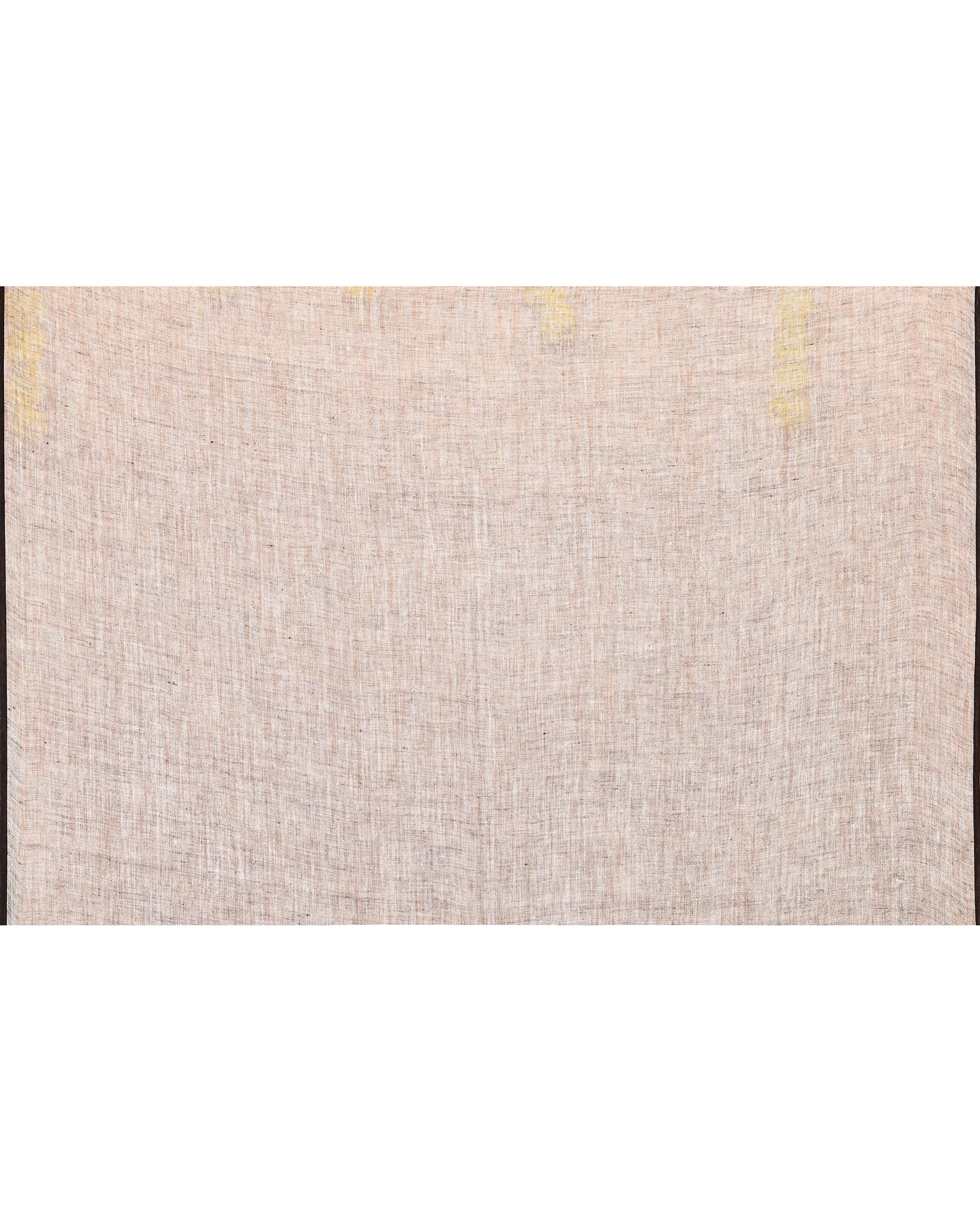 Piyari Fashion Women's Off White Linen Ball Jamdani Saree With Tassels - Distacart