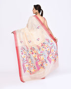 Piyari Fashion Women's Off White Embellished Matka Silk Jamdani Saree - Distacart