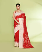 Piyari Fashion Women's Red Embellished Matka Silk Jamdani Saree - Distacart